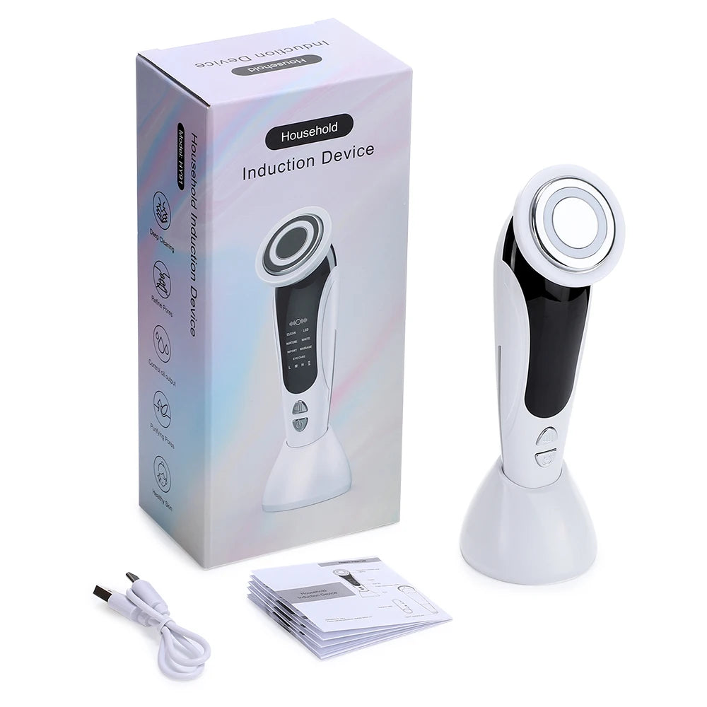 EMS Facial Massager LED Light Therapy Sonic Ion Vibration Skin Tightening Face Lifting anti Wrinkle Beauty Device Skin Care ./'\