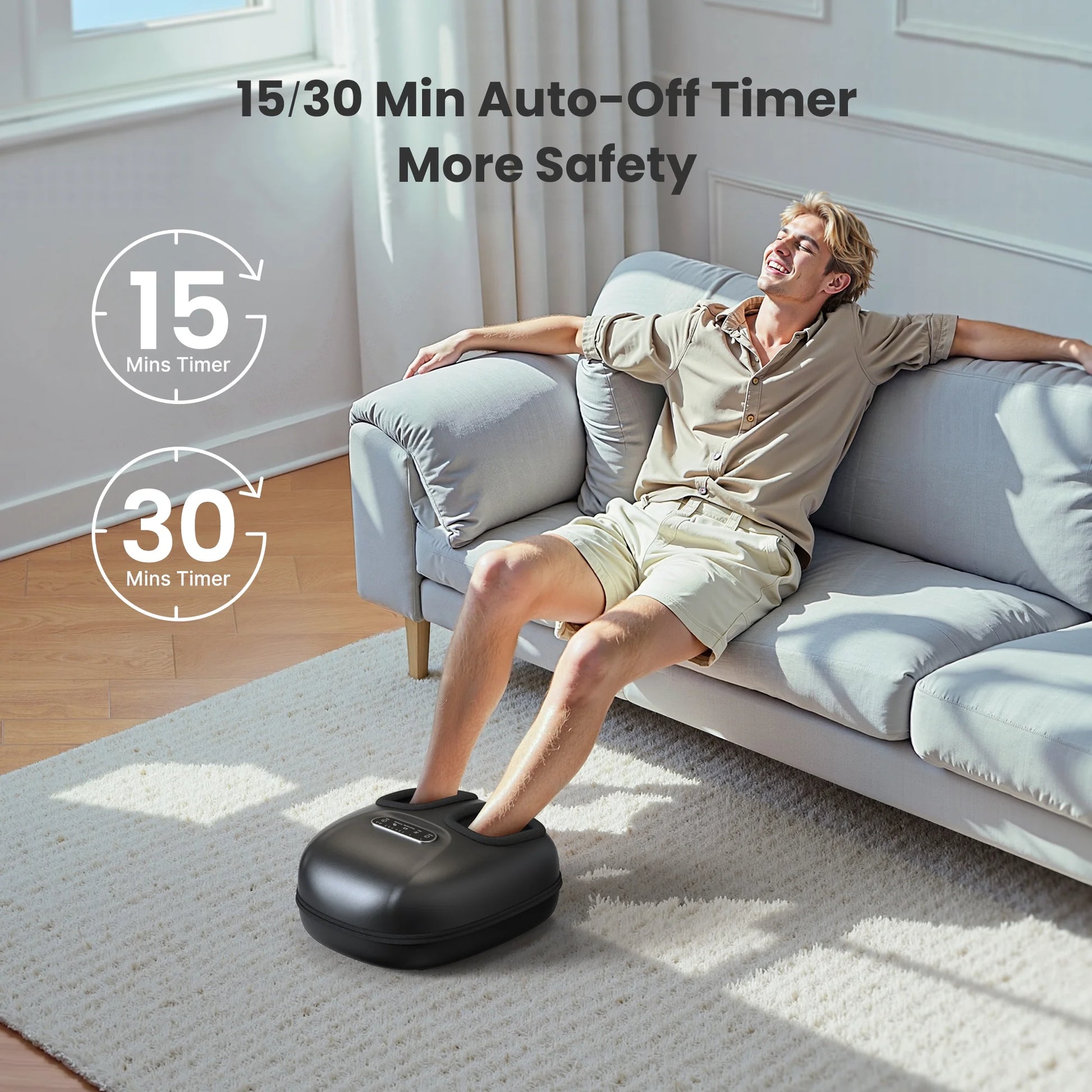 Shiatsu Foot Massager with Heat for Neuropathy Tired Foot Blood Circulation, FSA HSA Eligible, Fathers Day Gifts for Dad Men, Black