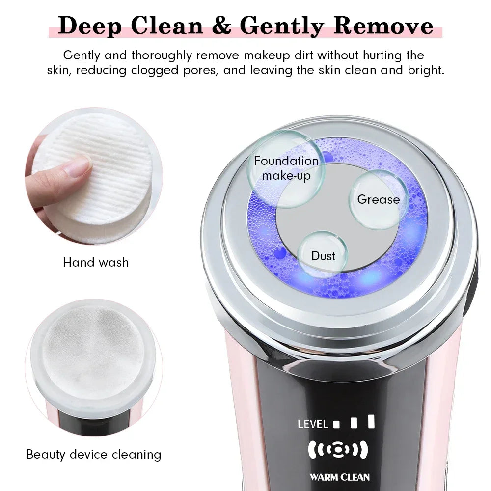 EMS Facial Massager LED Light Therapy Sonic Ion Vibration Skin Tightening Face Lifting anti Wrinkle Beauty Device Skin Care ./'\