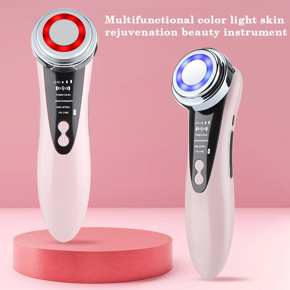 EMS Facial Massager LED Light Therapy Sonic Ion Vibration Skin Tightening Face Lifting anti Wrinkle Beauty Device Skin Care ./'\