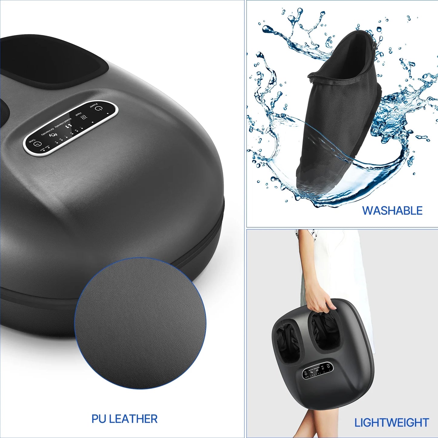 Shiatsu Foot Massager with Heat for Neuropathy Tired Foot Blood Circulation, FSA HSA Eligible, Fathers Day Gifts for Dad Men, Black