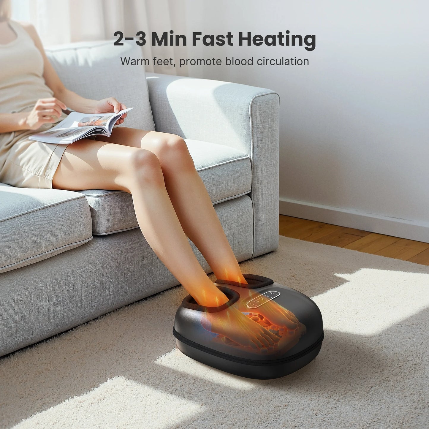 Shiatsu Foot Massager with Heat for Neuropathy Tired Foot Blood Circulation, FSA HSA Eligible, Fathers Day Gifts for Dad Men, Black