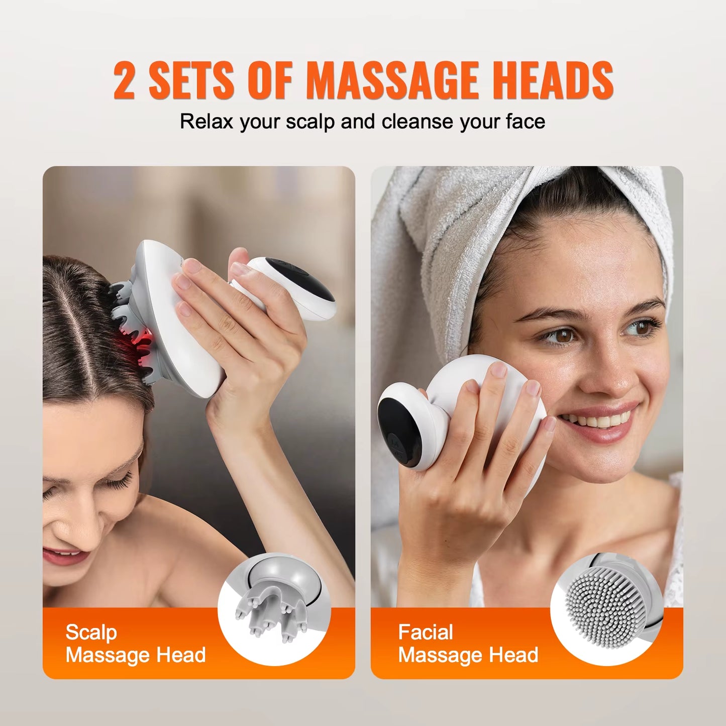Succebuy Electric Scalp Massager Rechargeable Head Massager Hair Growth Waterproof Portable Kneading Electric Scalp Scratcher