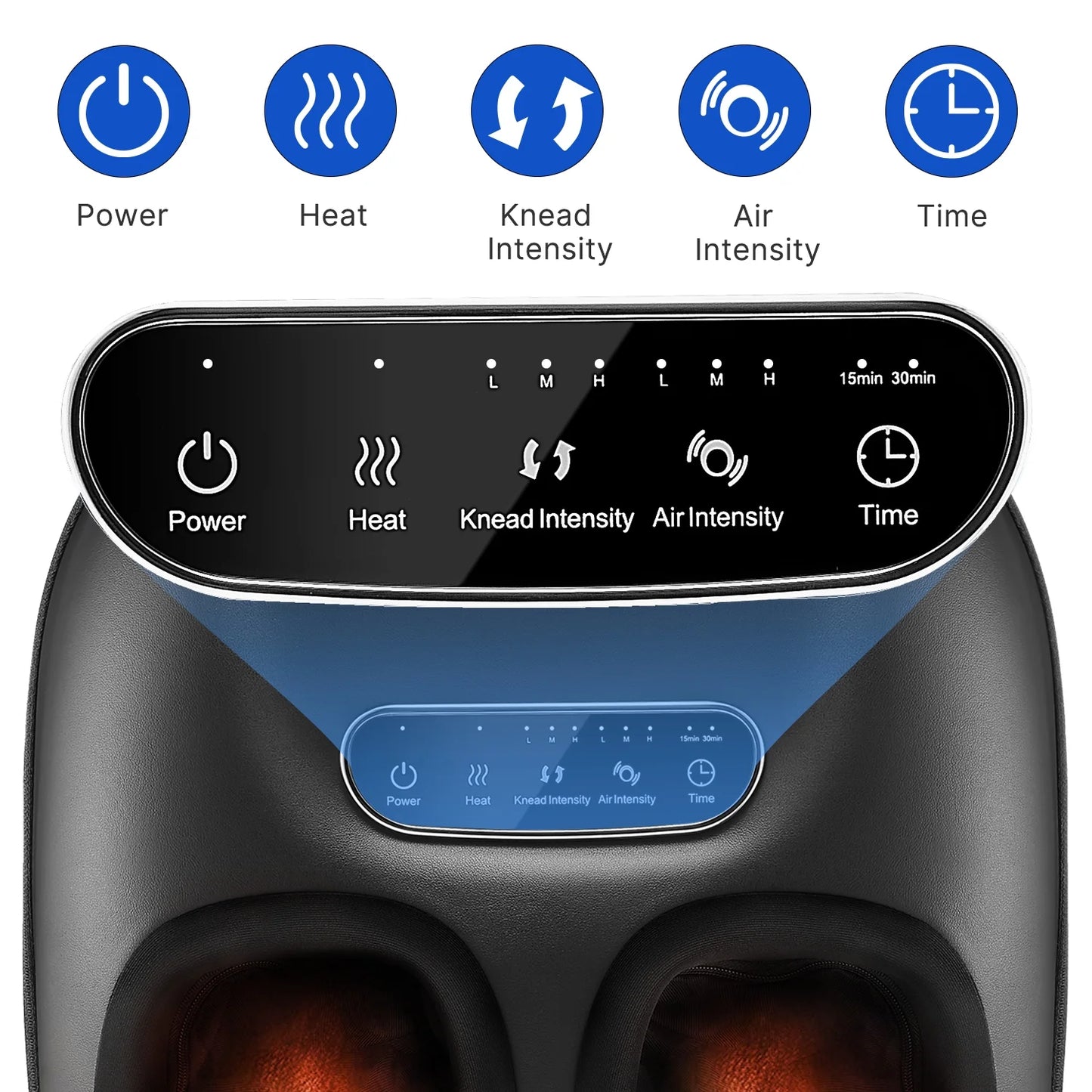 Shiatsu Foot Massager with Heat for Neuropathy Tired Foot Blood Circulation, FSA HSA Eligible, Fathers Day Gifts for Dad Men, Black