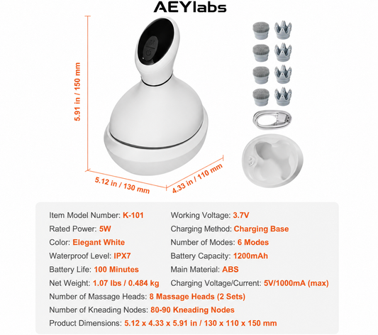 AEY Labs ScalpCare Pro — Electric Head Massager for Hair Growth & Deep Relaxation