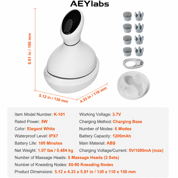 AEY Labs ScalpCare Pro — Electric Head Massager for Hair Growth & Deep Relaxation